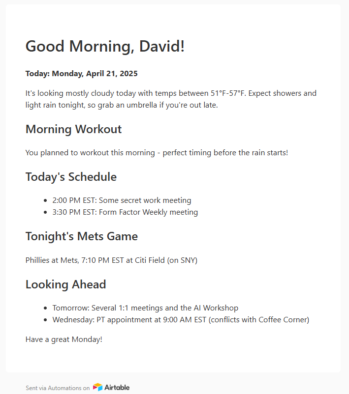 Email preview